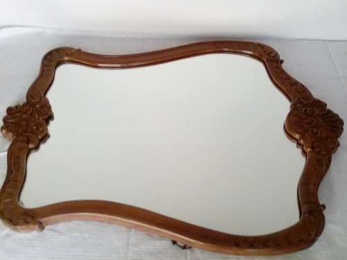 Large Mirror with Ornate Carved Wooden Frame - Strictly Collection Only