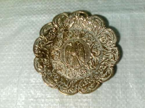 Solid Brass Double Eagle Head Dish - Made in Greece (Ref 191)