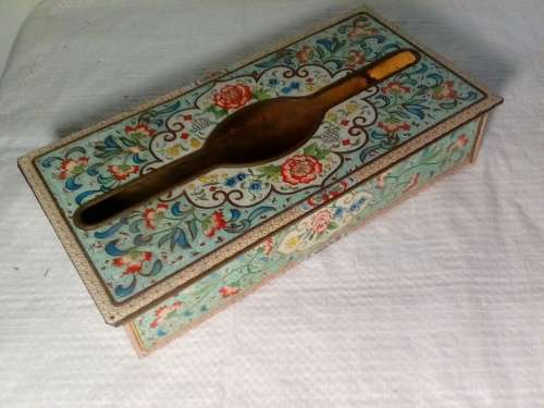 Vintage Colourful Metal Tissue Holder Wall Hanging