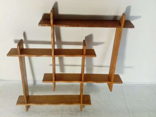 Medium Size Interlocking Wooden Wall Shelf for Small Light Ornaments (Ref 140)