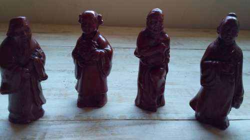 Four Small Highly Detailed Oriental Figurines for One Bid