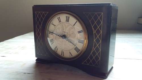 Old Westclox Windup Clock in Walnut Casing - Needs Service