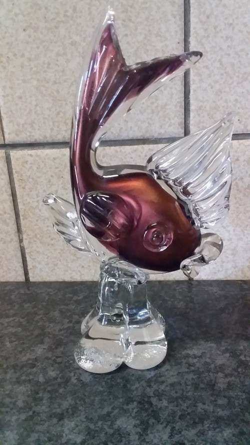 Decorative Solid Glass Fish on Stand