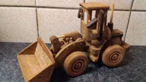 Superbly Constructed All Wooden Construction Vehicle with Rotating Middle Section