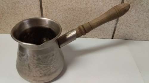 Old Pewter Pourer with Wood Handle
