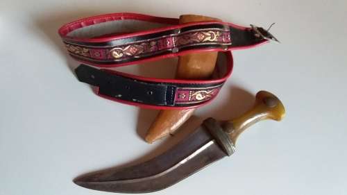 Old Dagger, Pouch and Belt - Perhaps from Singapore