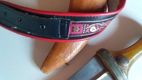 Old Dagger, Pouch and Belt - Perhaps from Singapore