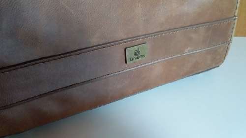 Vintage Emirates Airline Leather Toiletry Bag