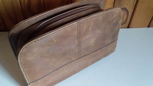 Vintage Emirates Airline Leather Toiletry Bag