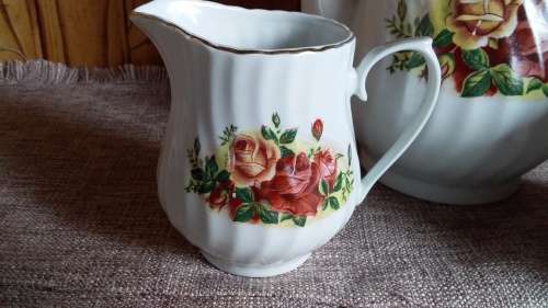 Tea Pot, Sugar Bowl and Milk Jug with Rose Design - See Description
