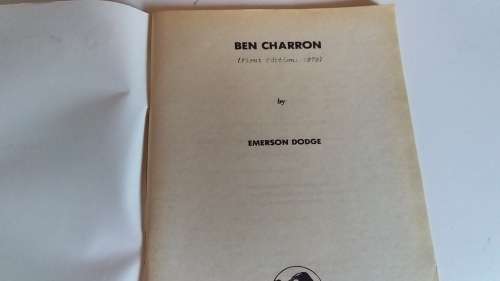 Ben Charron - Cowboy and Western Book 1979