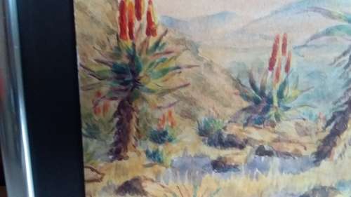 Landscape Watercolour Painting - Great Art by Artist Difficult to Identify