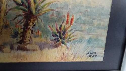 Landscape Watercolour Painting - Great Art by Artist Difficult to Identify