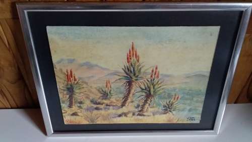 Landscape Watercolour Painting - Great Art by Artist Difficult to Identify