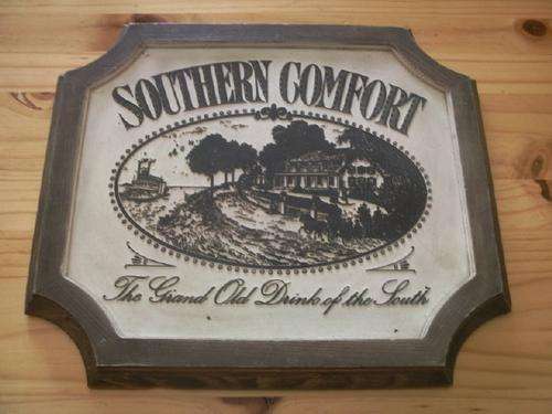 Southern Comfort Sign with Wooden Raised Detail