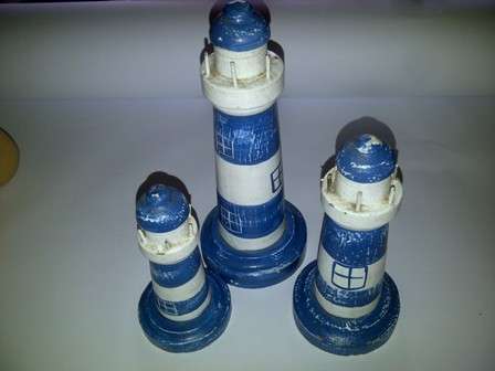 Three Wooden Lighthouses - Please see description