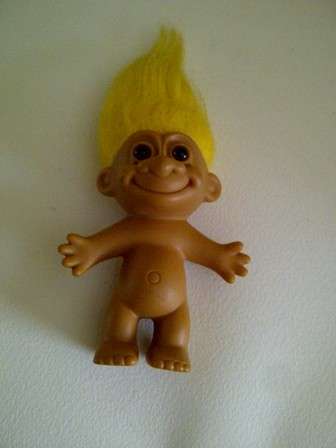 Yellow Haired Rubber Troll - 14cm