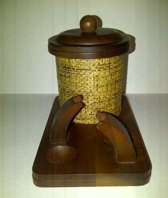 Stand for Two Smoking Pipes & Holder