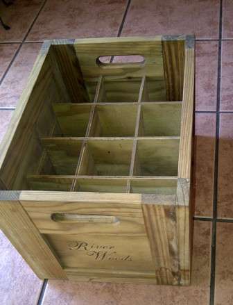 Solid Wooden River Woods 12 Bottle Fragile Crate