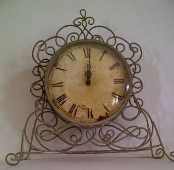 Decorative Metal Free Standing Clock - Working Condition
