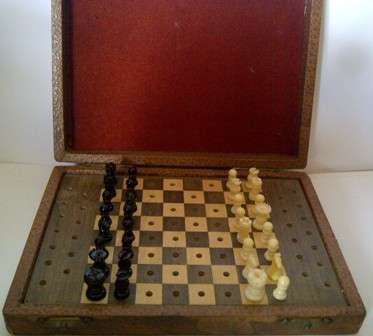 Vintage Chess Set in Small Travel Case