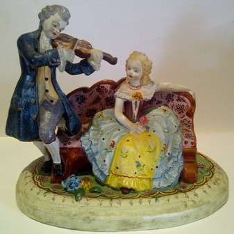 Vintage Victorian Scene of a Gentleman Serenading a Lady (See Description)