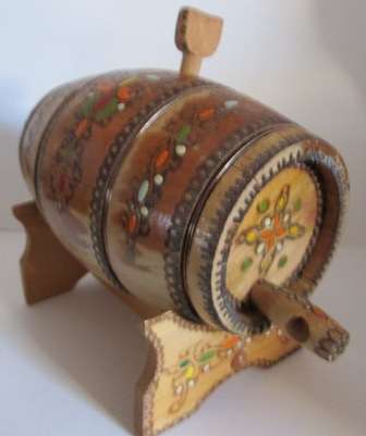 Decorative Wooden Barrel on Stand