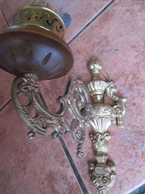 Decorative Wooden and Metal Wall Light Fixture