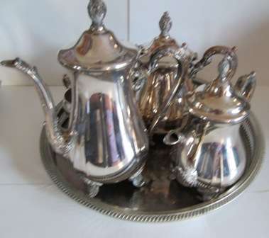Superb Silver Plated Tea/Coffee Set with Tray