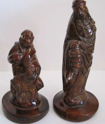 Two Highly Detailed Glazed Religious Figurines