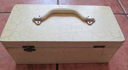 Vintage Dovetailed Crackle Effect Sewing Trinket Box