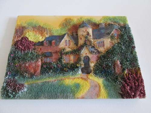 Raised Detail Stoneware Type Country Estate with Garden - Unmounted