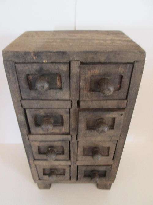 Small Shabby Eight Drawer Shelf Cabinet