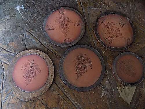 Set of Decorative Terracota Stepping Stones for Garden Decor - Collection Only