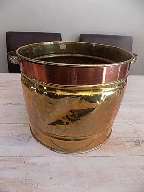 Large Brass & Copper Ware Pot with Two Handles