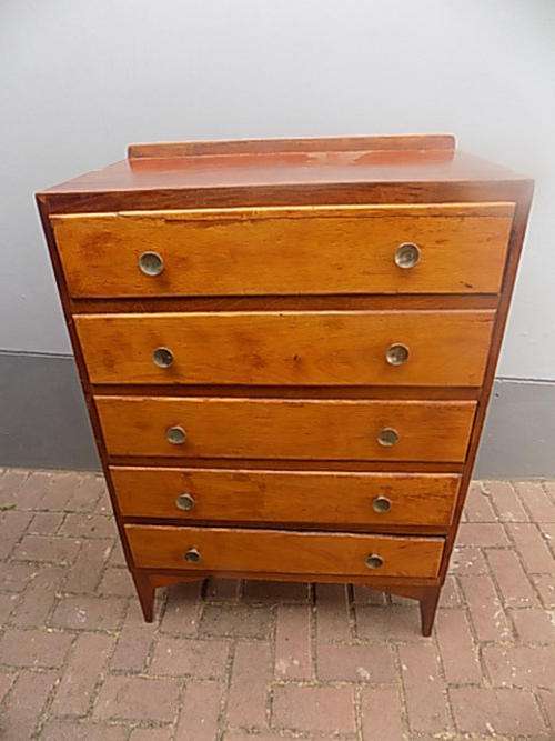 Impressive Two Tone Genuine Wooden Five Deep Drawer Chest
