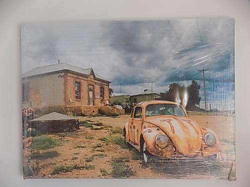 Gorgeous Large Print on Canvass of Old Rusted V W Beetle