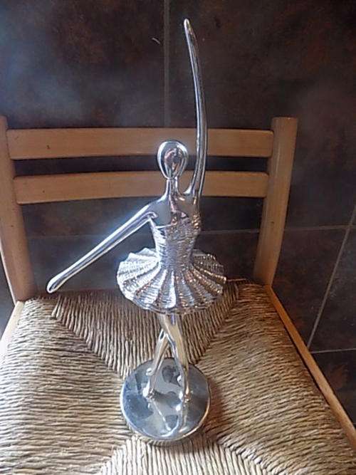 Stylish & Elegant Metal Chrome Plated Ballerina Figurine