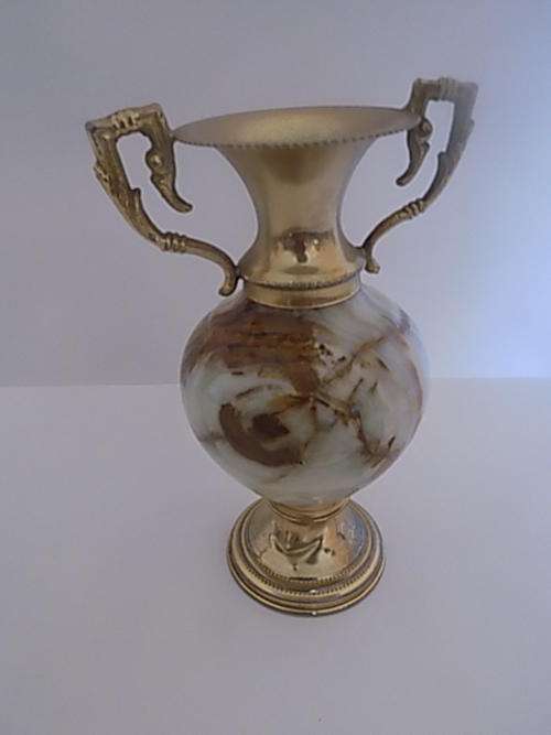 Decorative Marble & Metal Vase