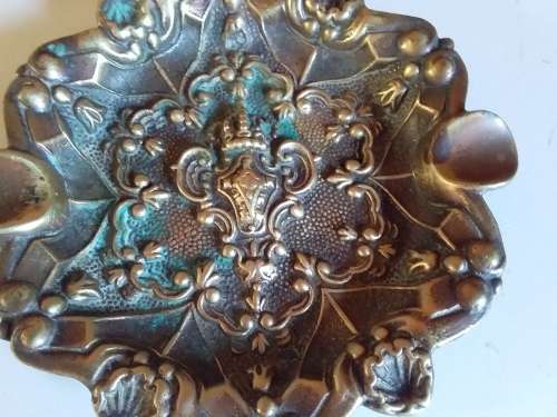 Solid Decorative Ashtray with Tones of Brass and Bronze