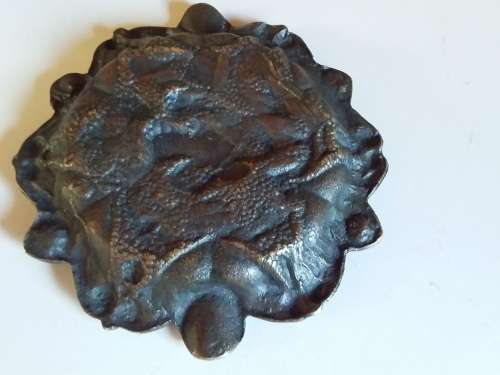 Solid Decorative Ashtray with Tones of Brass and Bronze