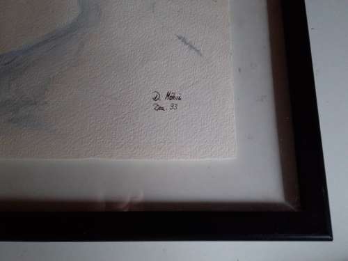 Chalets Covered in Snow Watercolour Painting in Cheap Frame