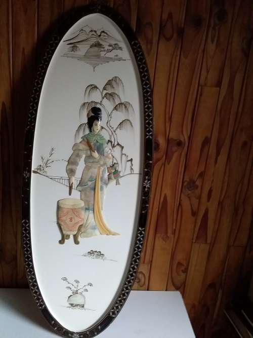Large Oval 2D Art Impression of Oriental Lady