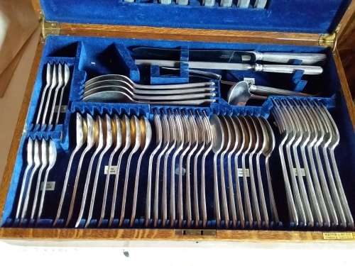 Vintage 64 Piece Cutlery Set - Mappin and Webb England