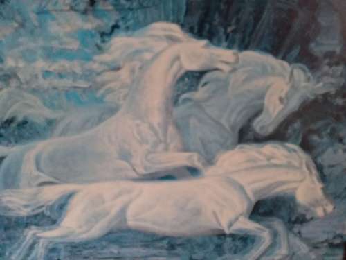 Framed Trechikoff Print of Horses