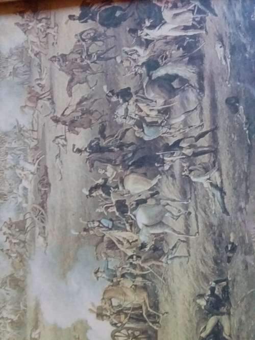 Old Framed Print - Louis-Francois Lejeune : La Battaglia di Marengo (1800)