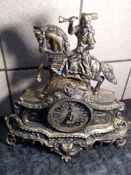 Vintage Heavy and Ornate Brass Cast Clock