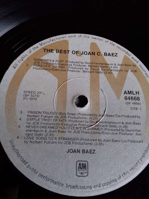 The Best of Joan Baez Vinyl LP 1978