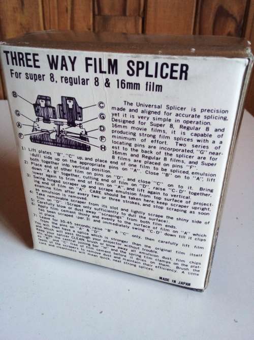Vintage Super 8, regular 8 and 16mm film splicer