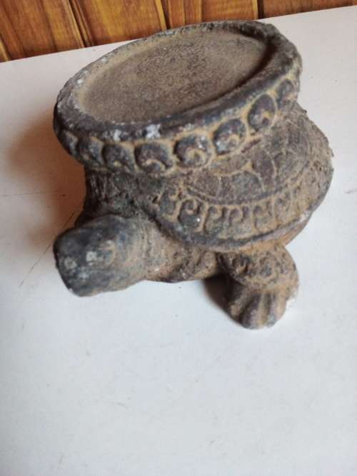 Old Stoneware Tortoise with Interesting Patterns